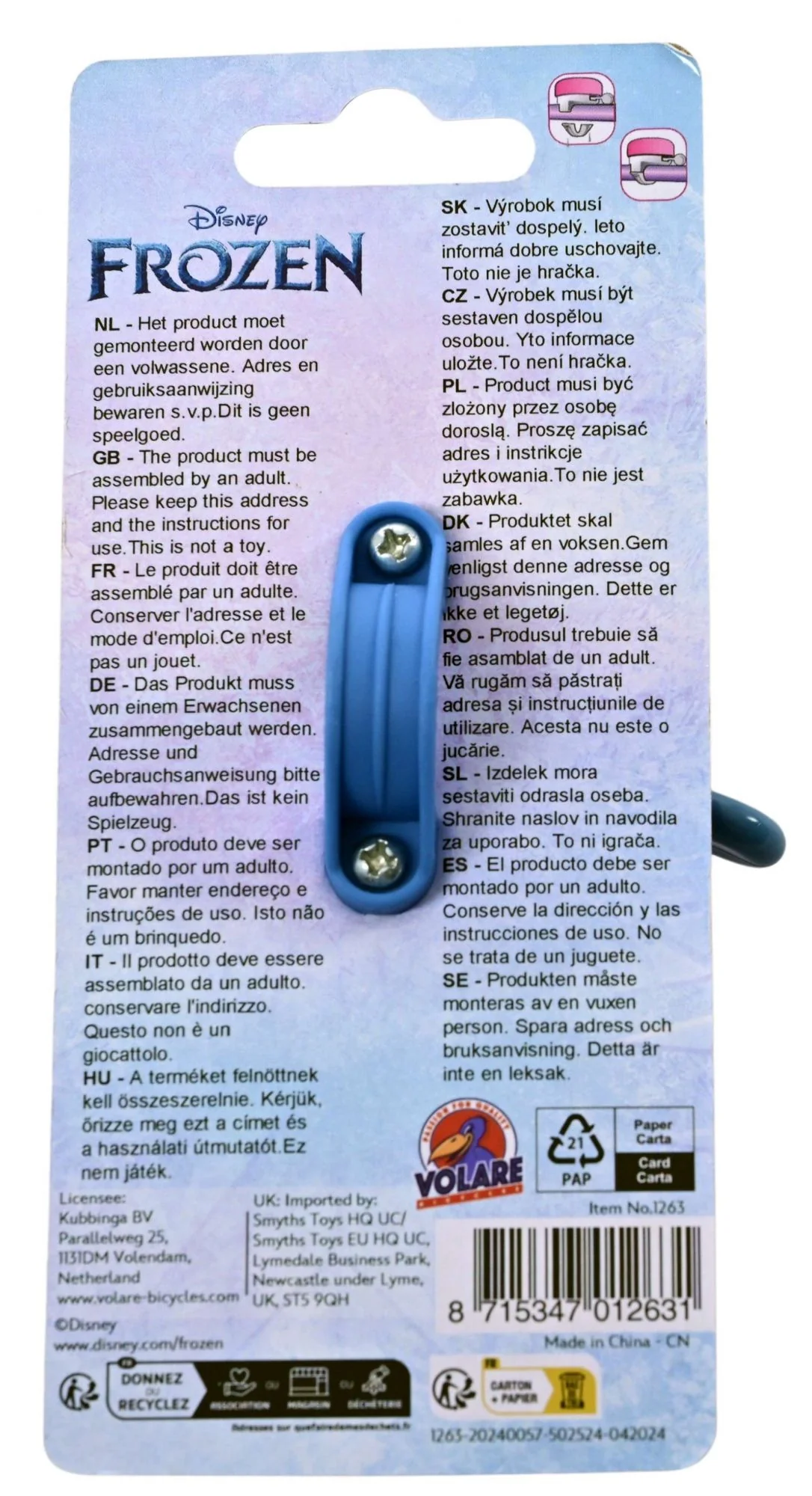 Disney Frozen 2 Fietsbel - Meisjes - Blauw Paars - Image 3