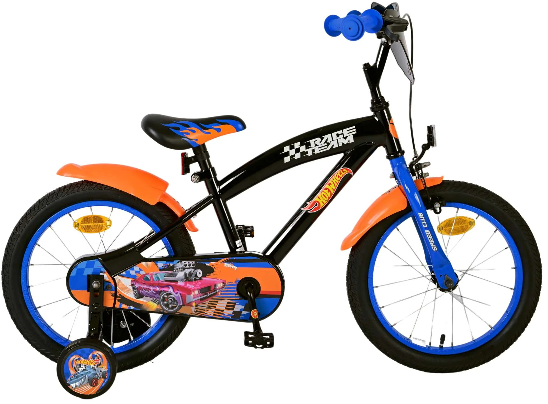 Hot Wheels Kinderfiets - Jongens - 16 inch - Zwart Oranje Blauw OUTLET