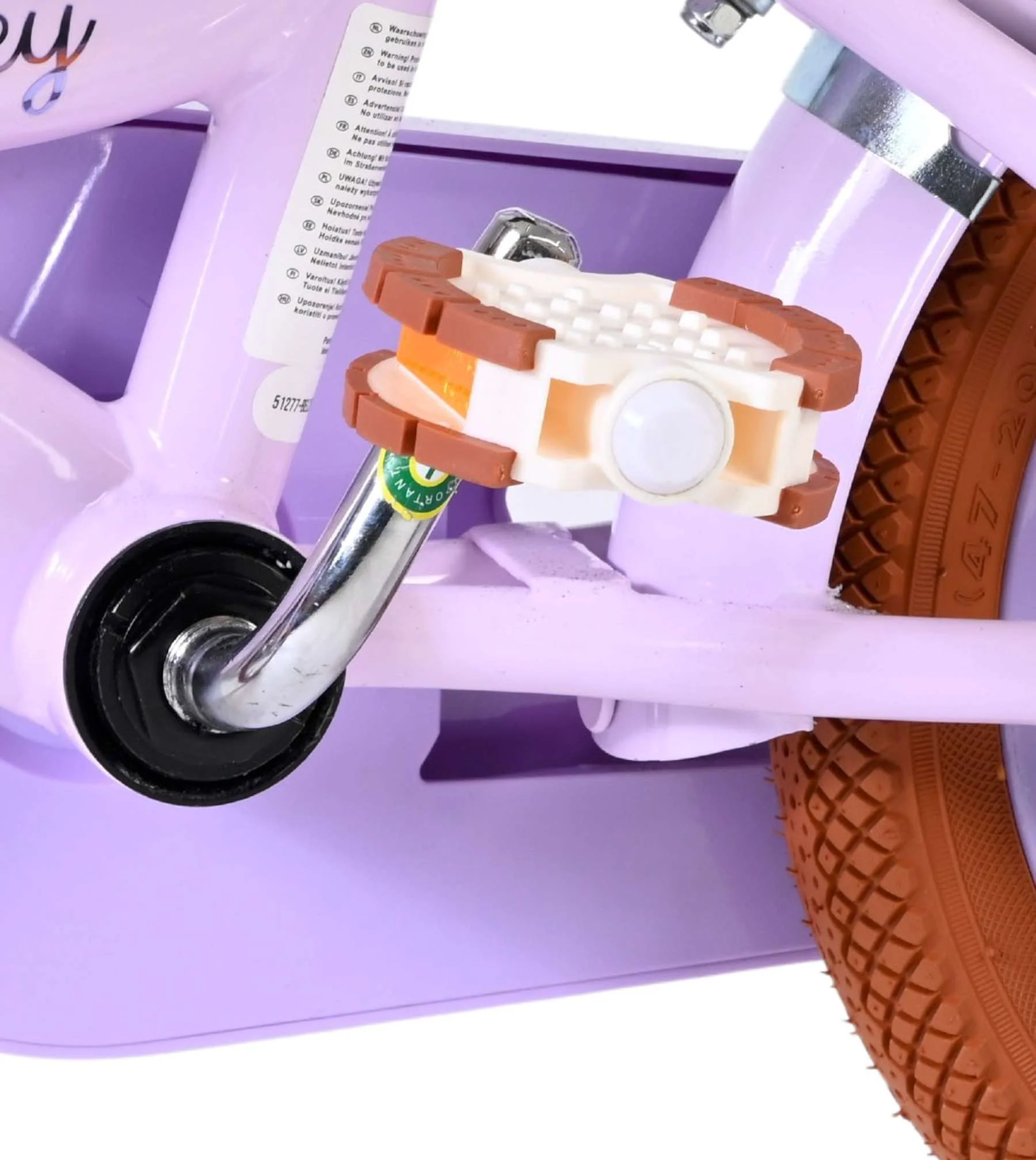 Volare Ashley Kinderfiets - Meisjes - 12 inch - Lila - Twee handremmen - Image 8