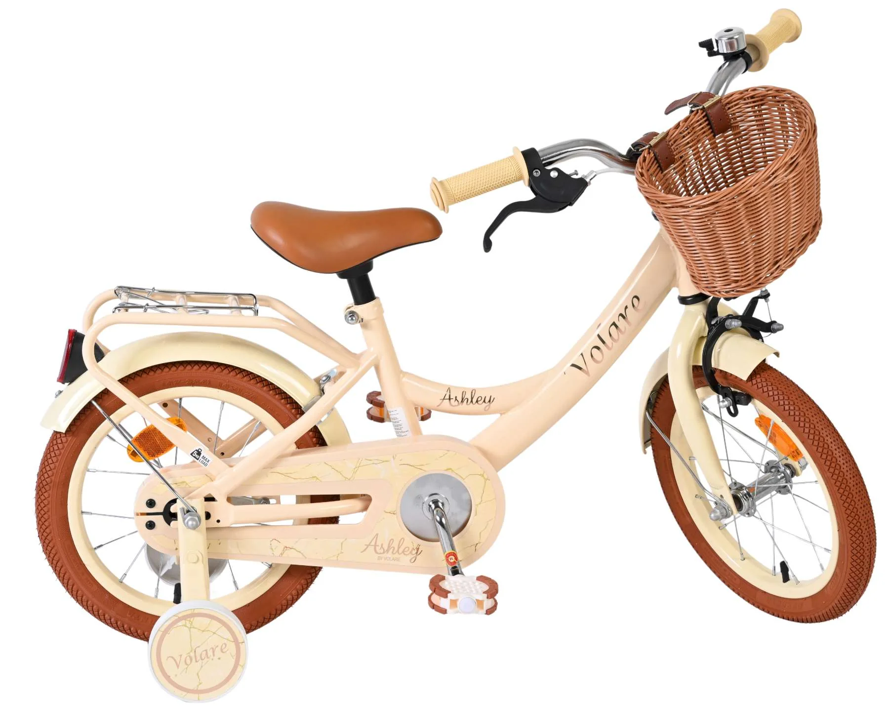 Volare Ashley Kinderfiets - Meisjes - 14 inch - Creme - Image 10