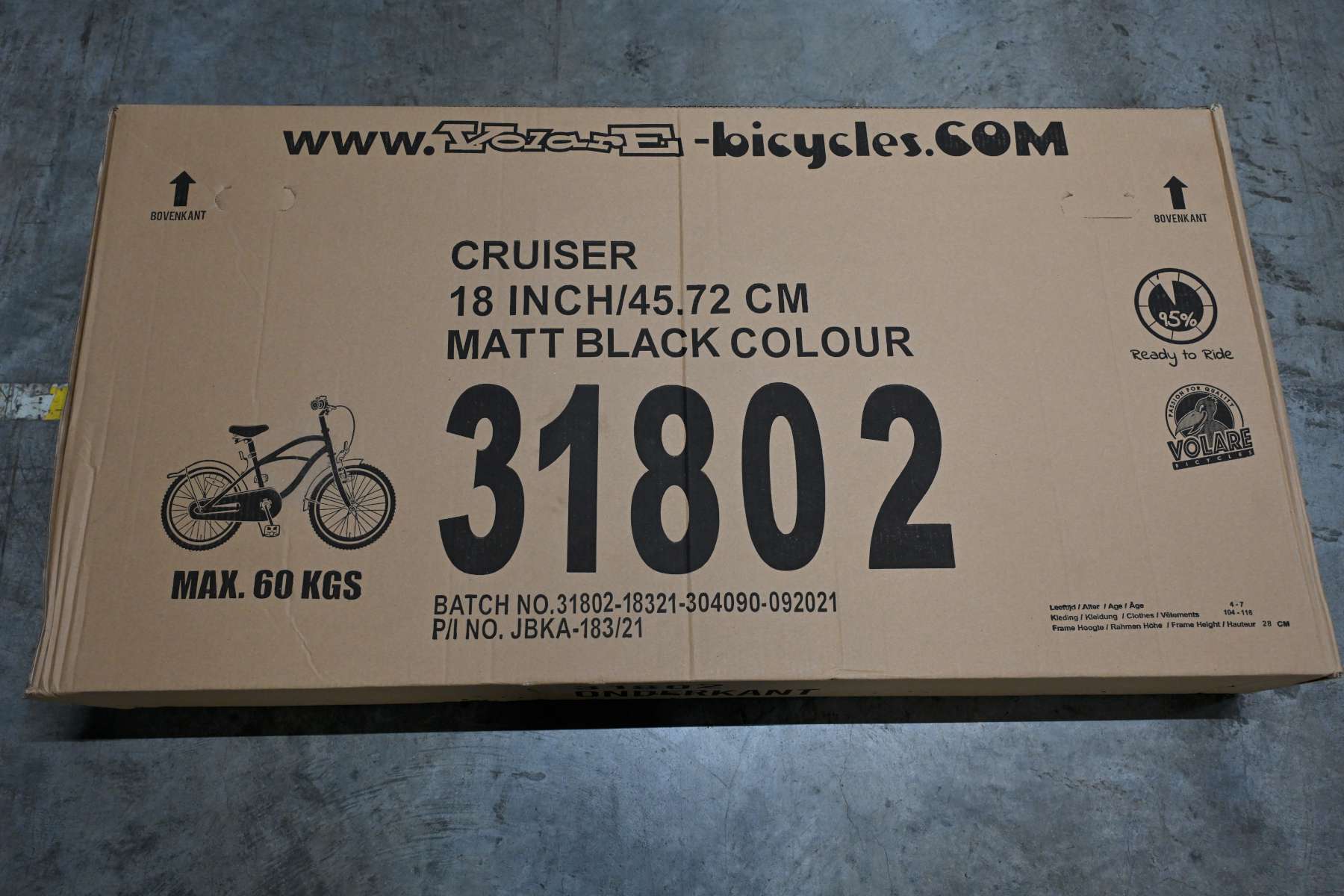 Volare Black Cruiser Kinderfiets - Jongens - 18 inch - Zwart - 95% afgemonteerd - Image 12