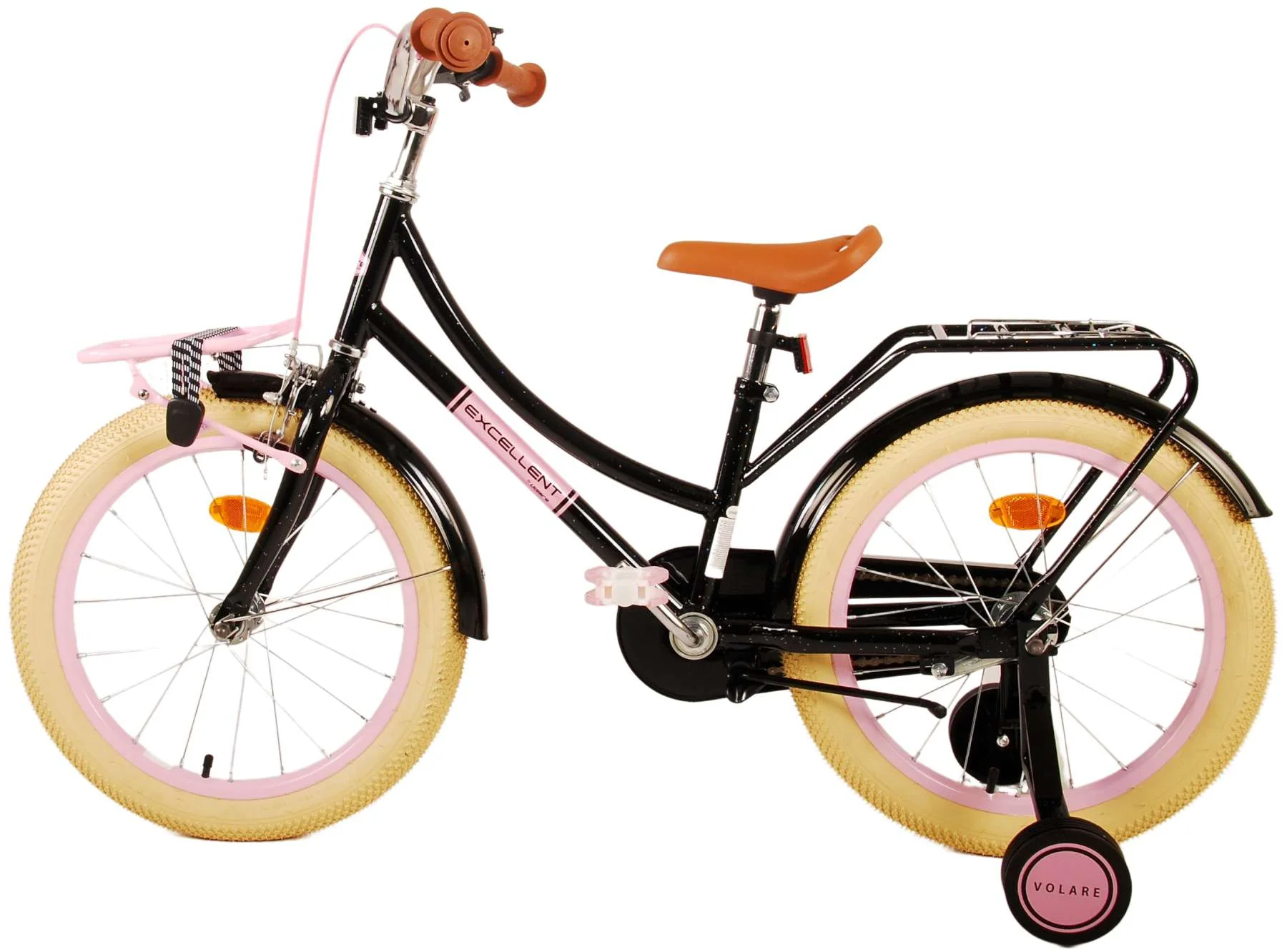 Volare Excellent Kinderfiets - Meisjes - 18 inch - Zwart - 95% afgemonteerd OUTLET - Image 13