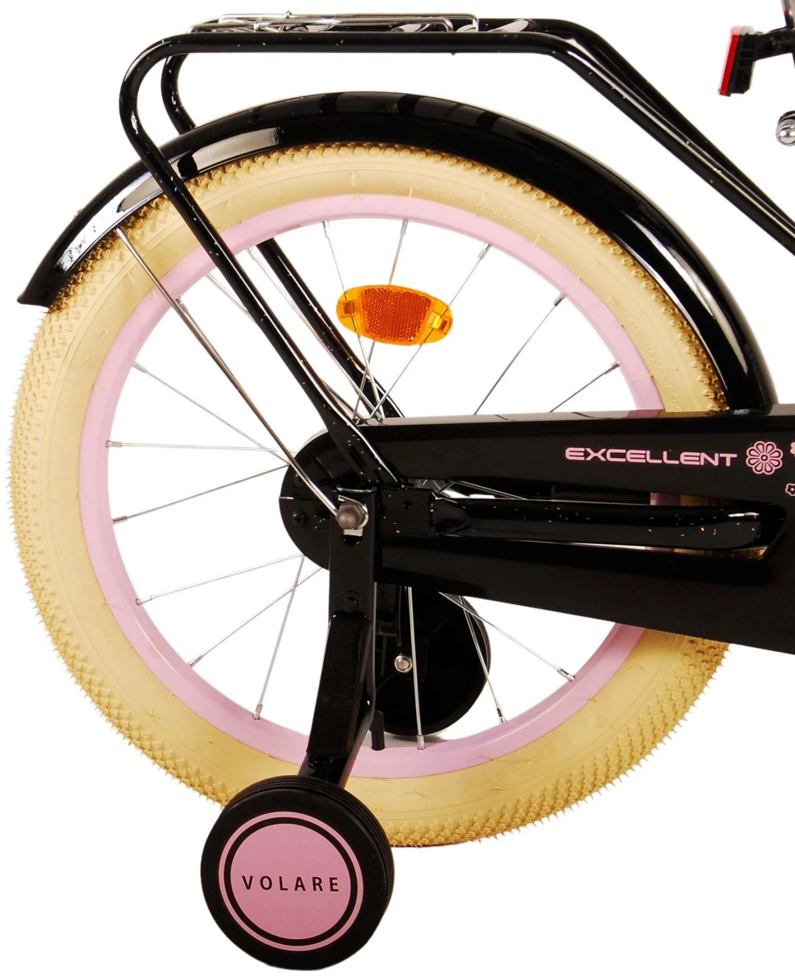 Volare Excellent Kinderfiets - Meisjes - 18 inch - Zwart - 95% afgemonteerd OUTLET - Image 4