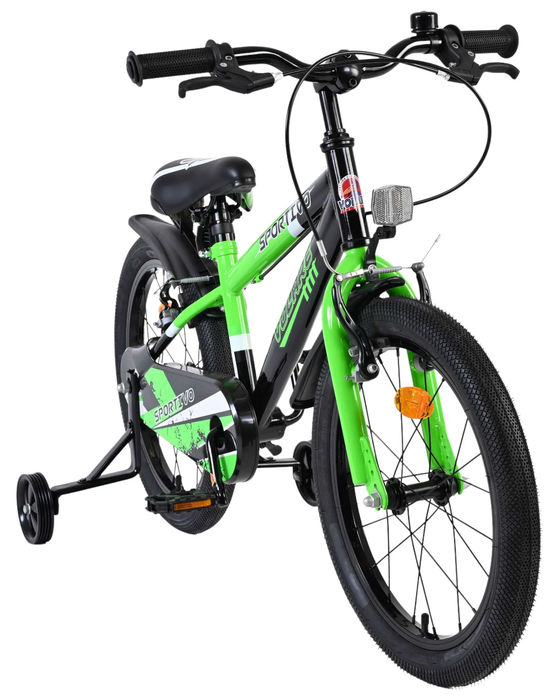 Volare Sportivo Kinderfiets - Jongens - 18 inch - Groen Zwart - Twee Handremmen - Image 5