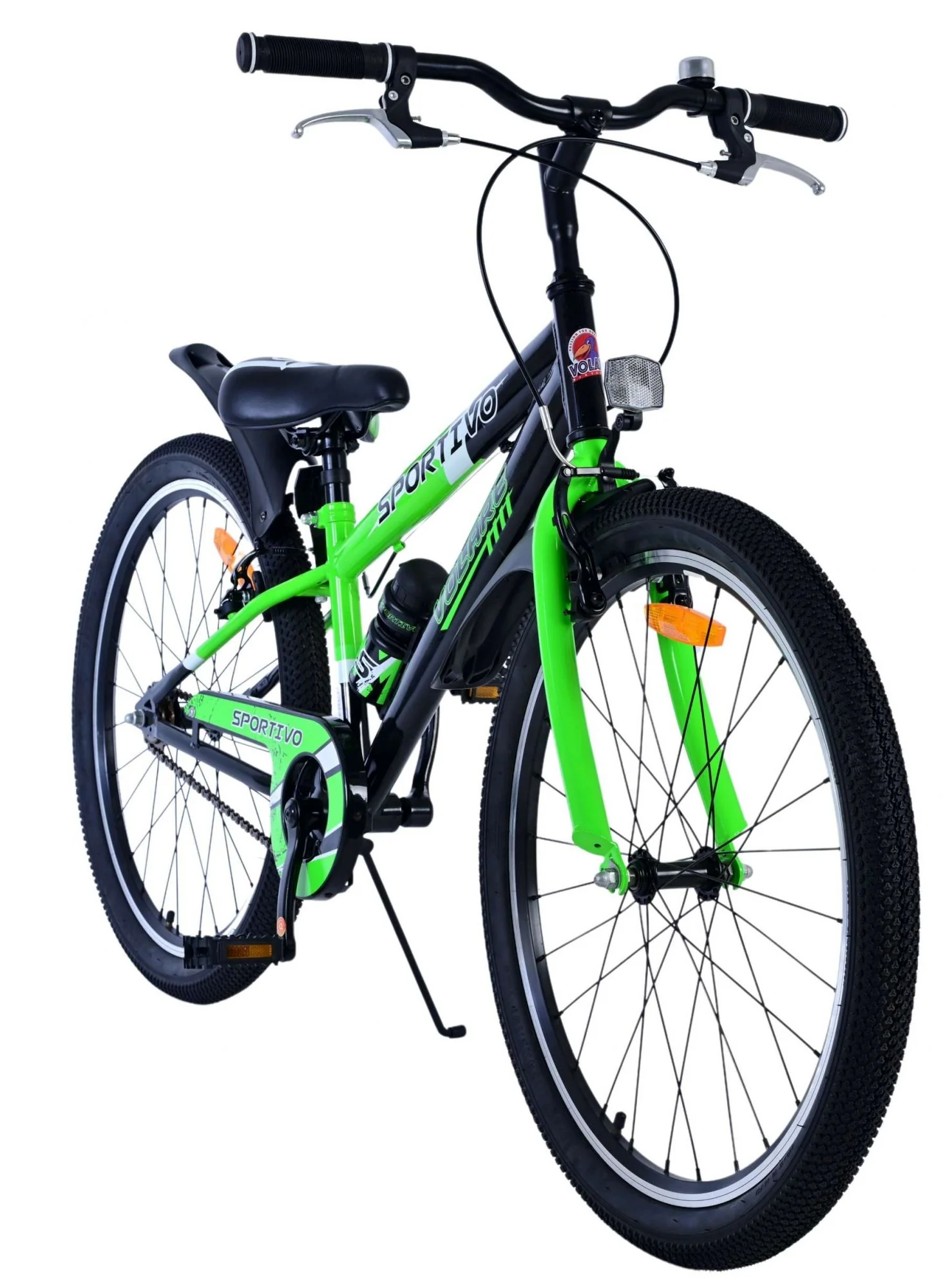 Volare Sportivo Kinderfiets - Jongens - 24 inch - Zwart Groen - Twee Handremmen - Image 5