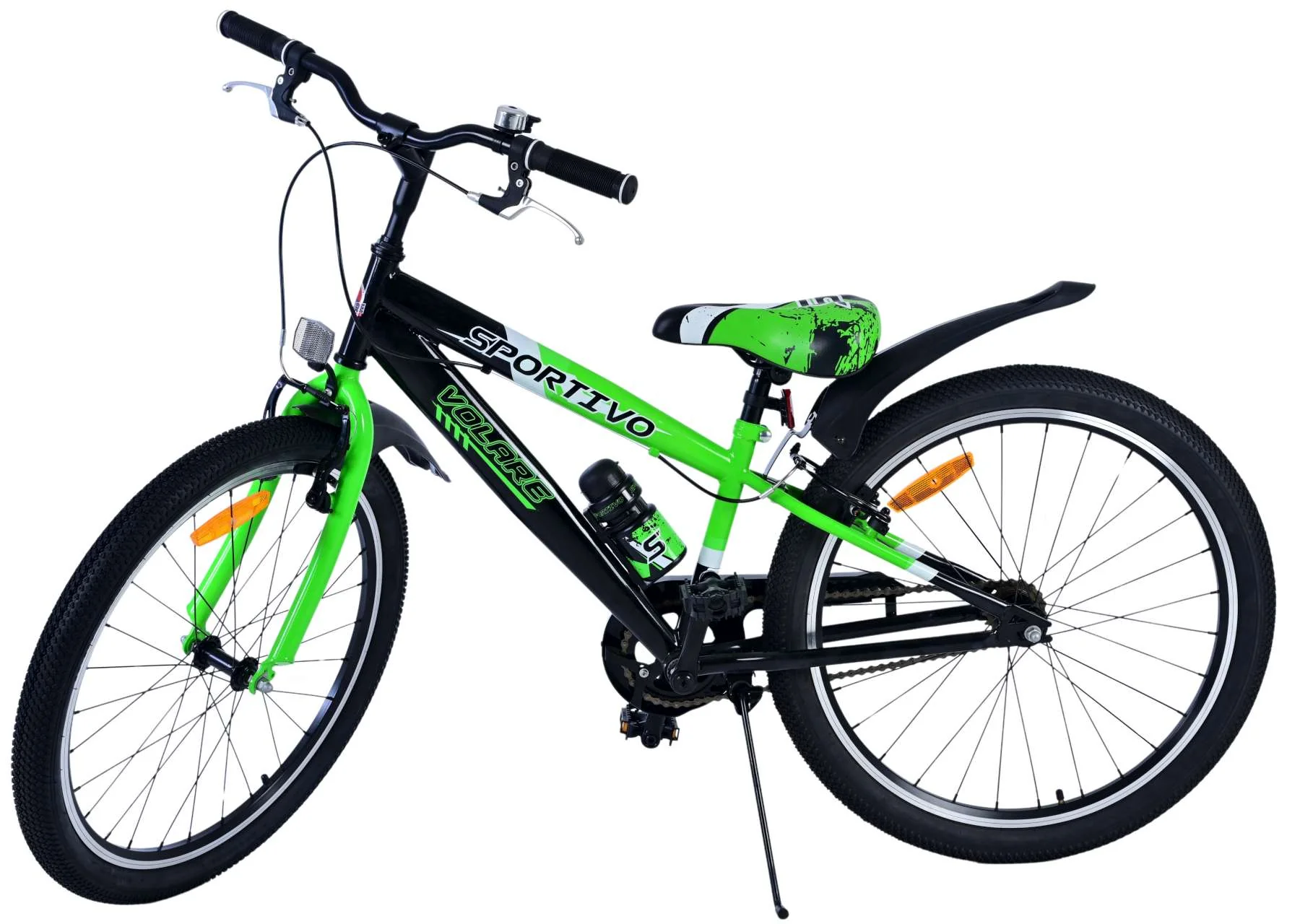 Volare Sportivo Kinderfiets - Jongens - 24 inch - Zwart Groen - Twee Handremmen - Image 8