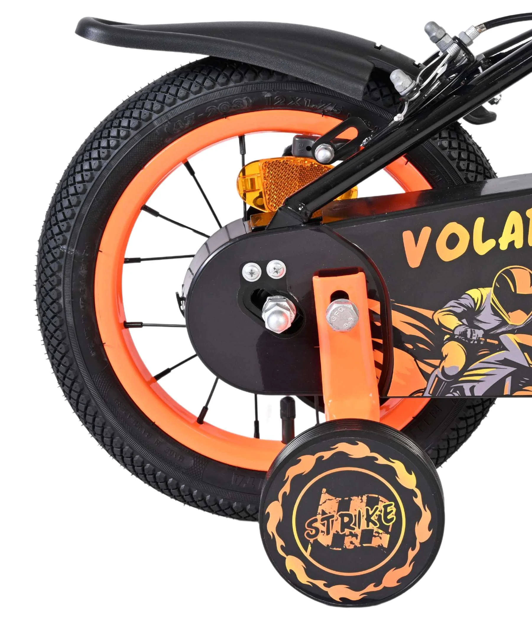 Volare Strike Kinderfiets - Jongens - 12 inch - Zwart Oranje - Twee Handremmen - Image 2
