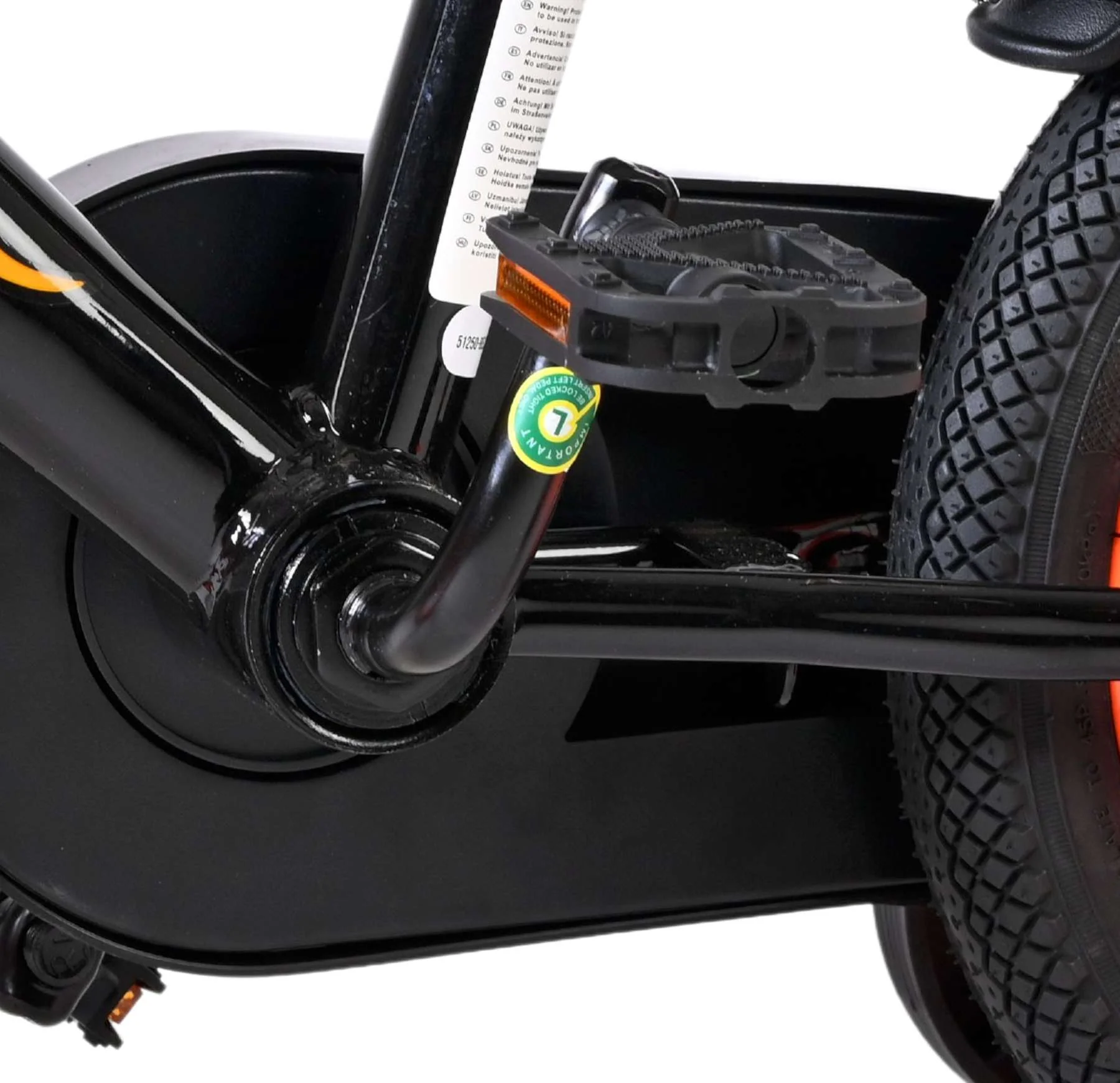 Volare Strike Kinderfiets - Jongens - 12 inch - Zwart Oranje - Twee Handremmen - Image 9