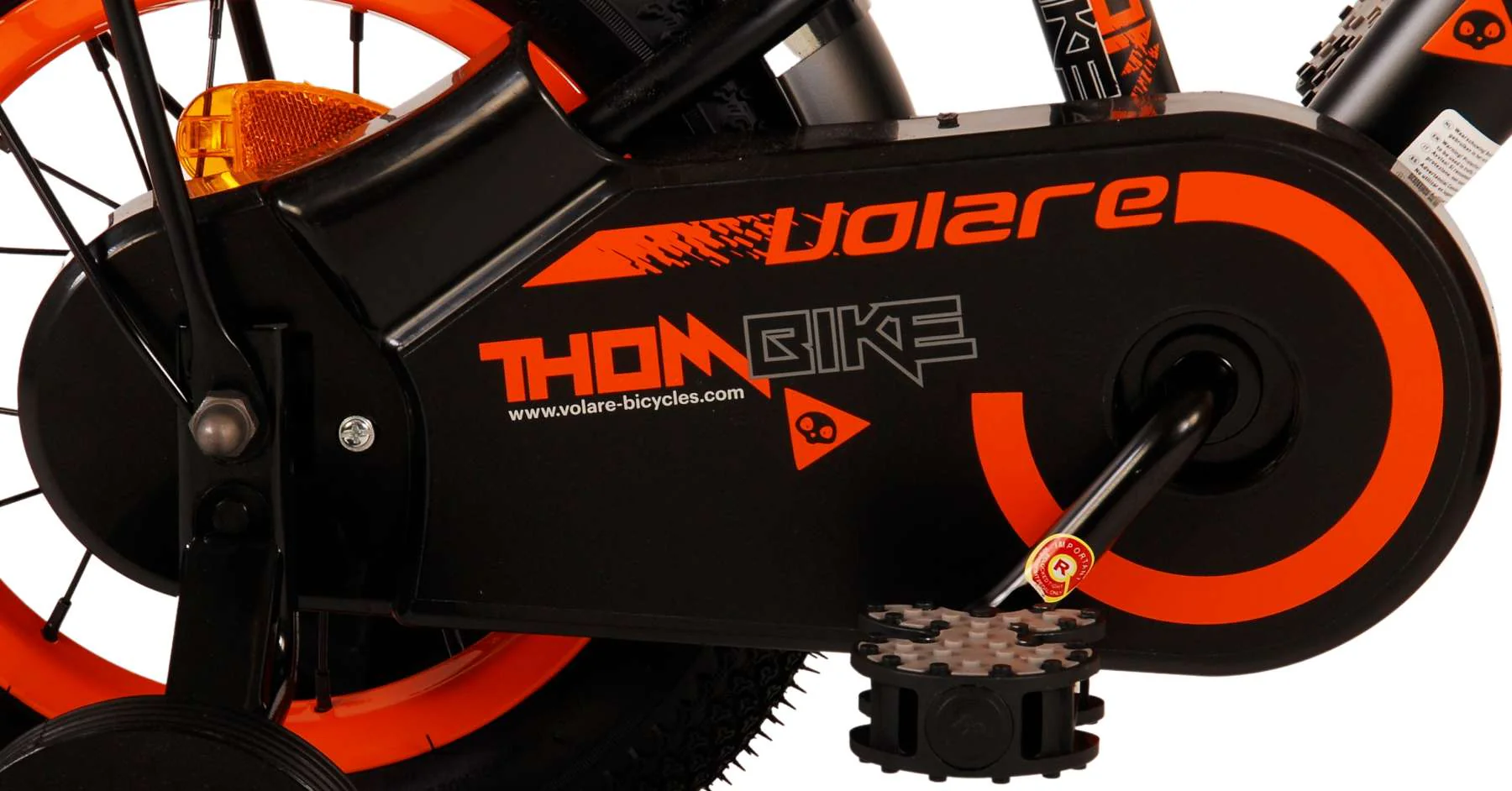 Volare Thombike Kinderfiets - Jongens - 12 inch - Zwart Oranje - Image 6